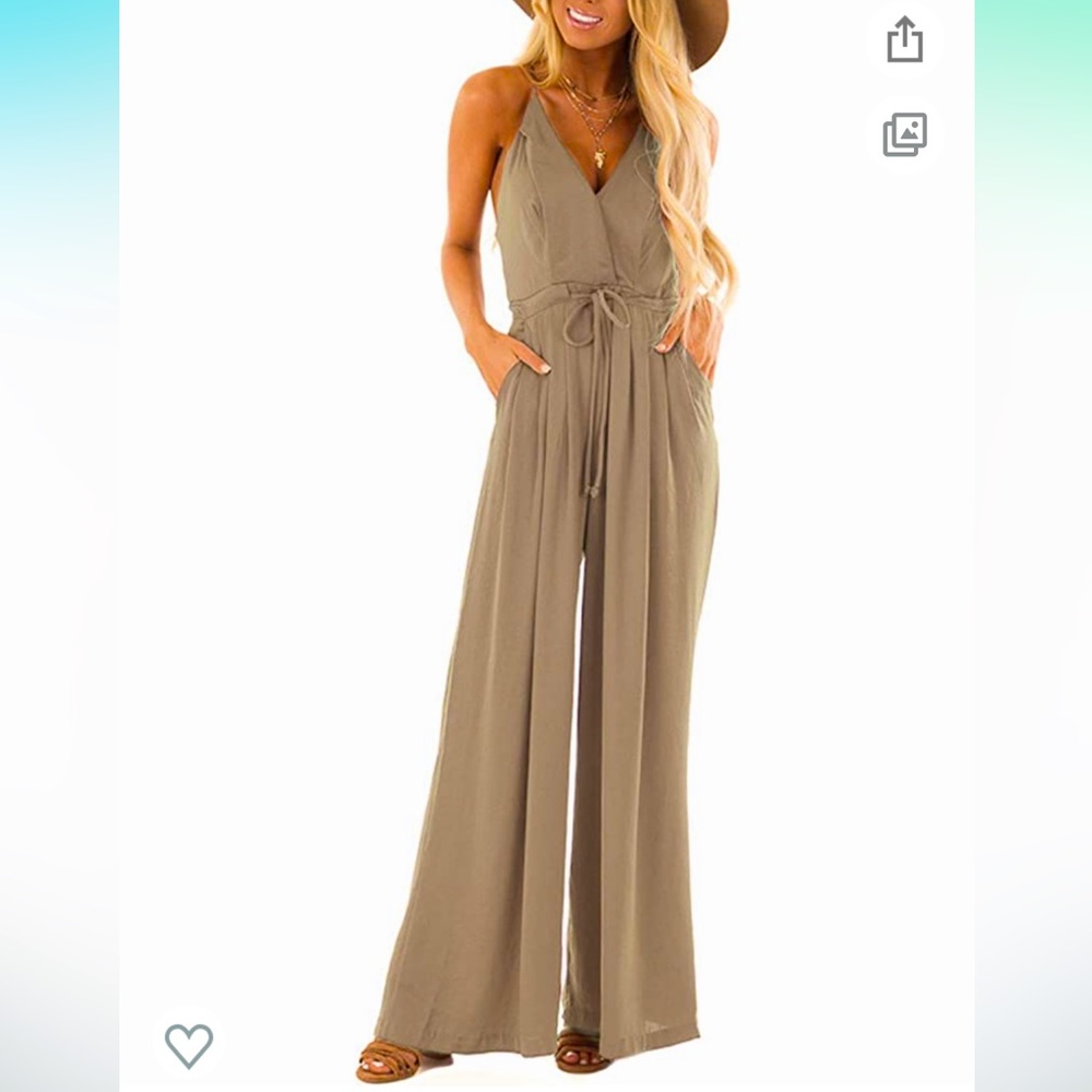 Crossed V Neck Jumpsuit